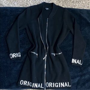 Fashion Nova long sleeve zip front tunic / dress sweater